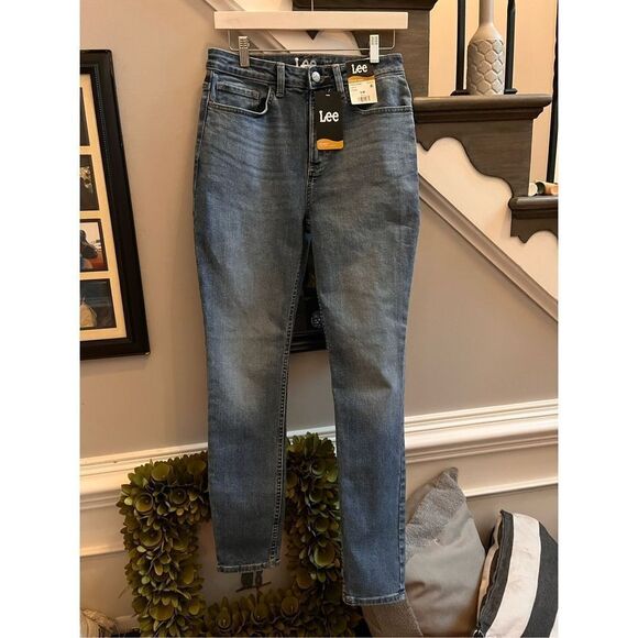 Lee Hi-Rise Skinny Slim Fit Jeans in Chrome sz 8 NWT - Picture 2 of 6